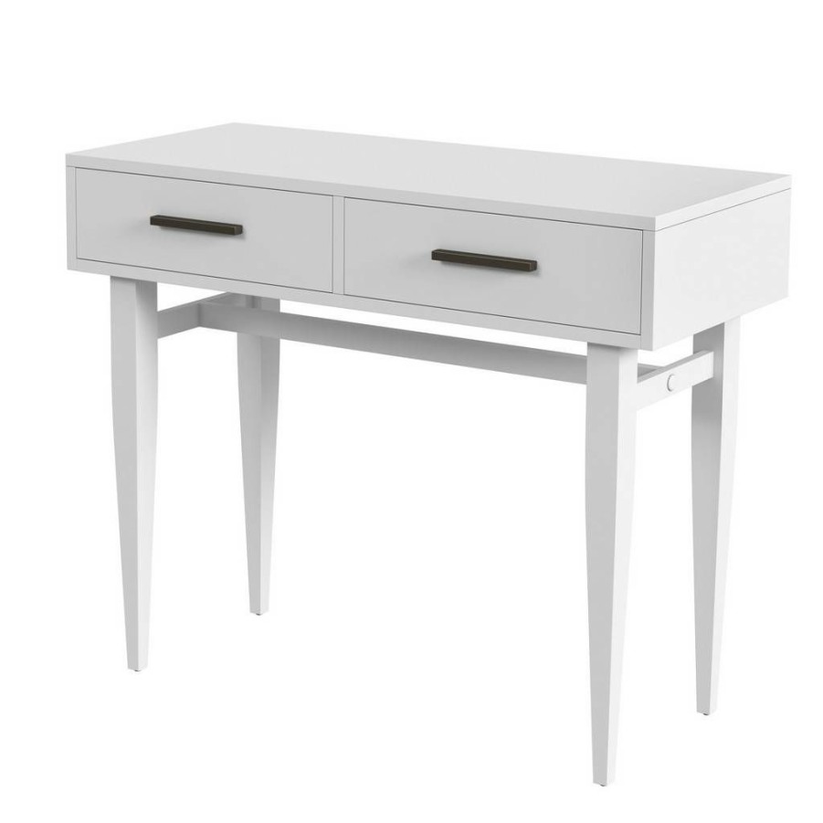 Console & Sofa Tables * | Classical Lavery Cottage White Console Table With Storage Butler Specialty 9388222