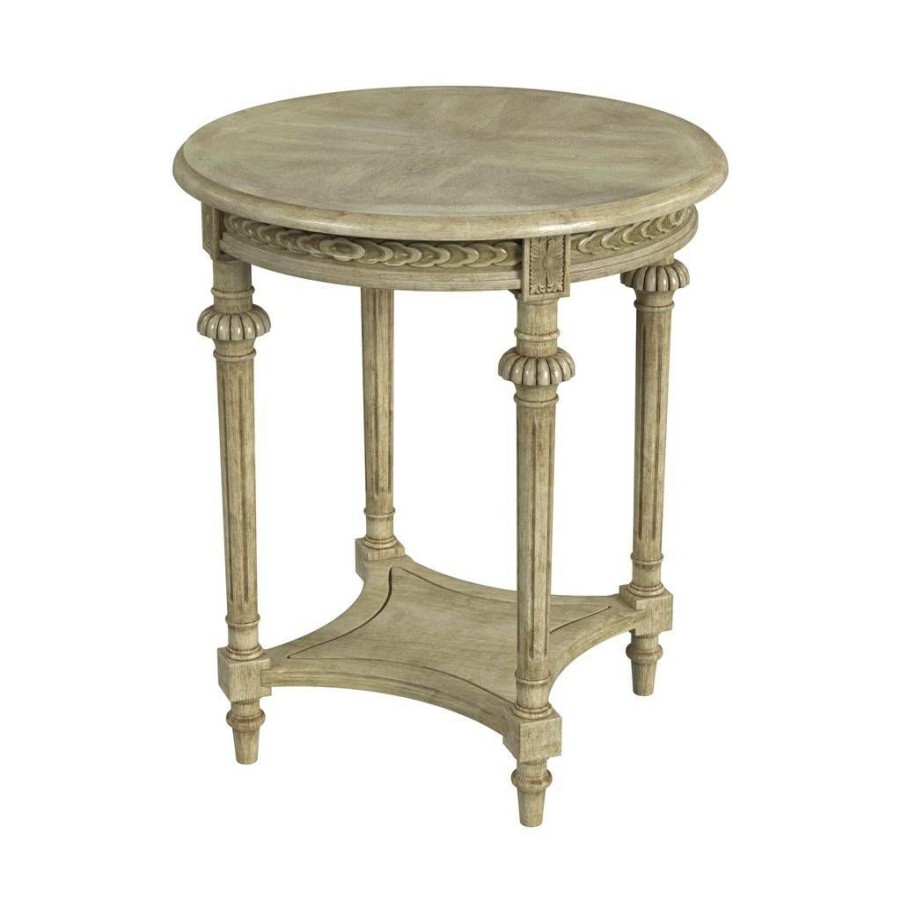 End & Side Tables * | Excellent Hellinger Round End Table, Beige Butler Specialty 6162424