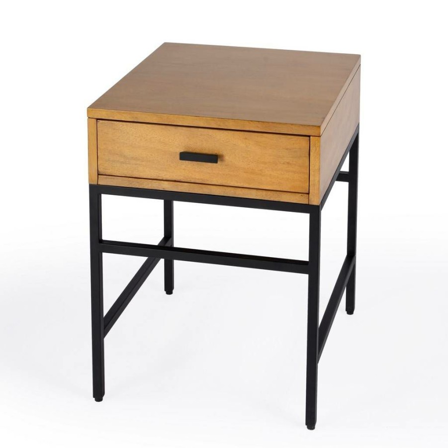 End & Side Tables * | Quick Delivery Butler Hans 1 Drawer Wood And Iron End Table Butler Specialty 5550419