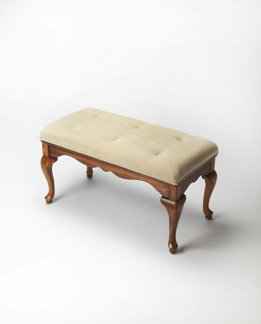 Benches * | Shoping Grace Olive Ash Burl Bench Butler Specialty 3013101