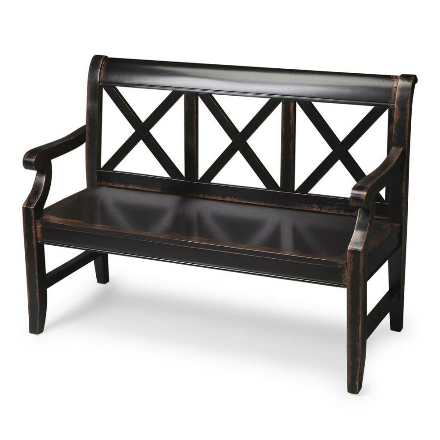 Benches * | Fire Sale Midnight Rose Bench Butler Specialty 5048250