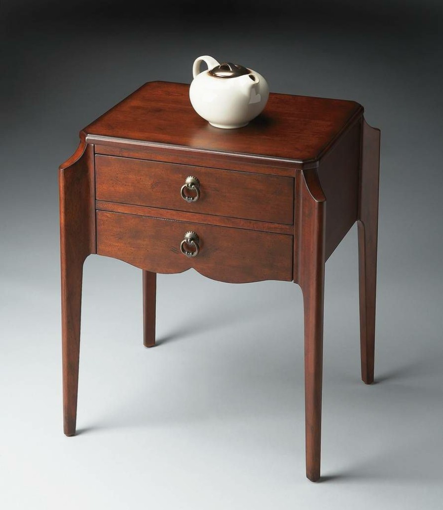 End & Side Tables * | Best Choice Plantation Cherry Accent Table Butler Specialty 7016024