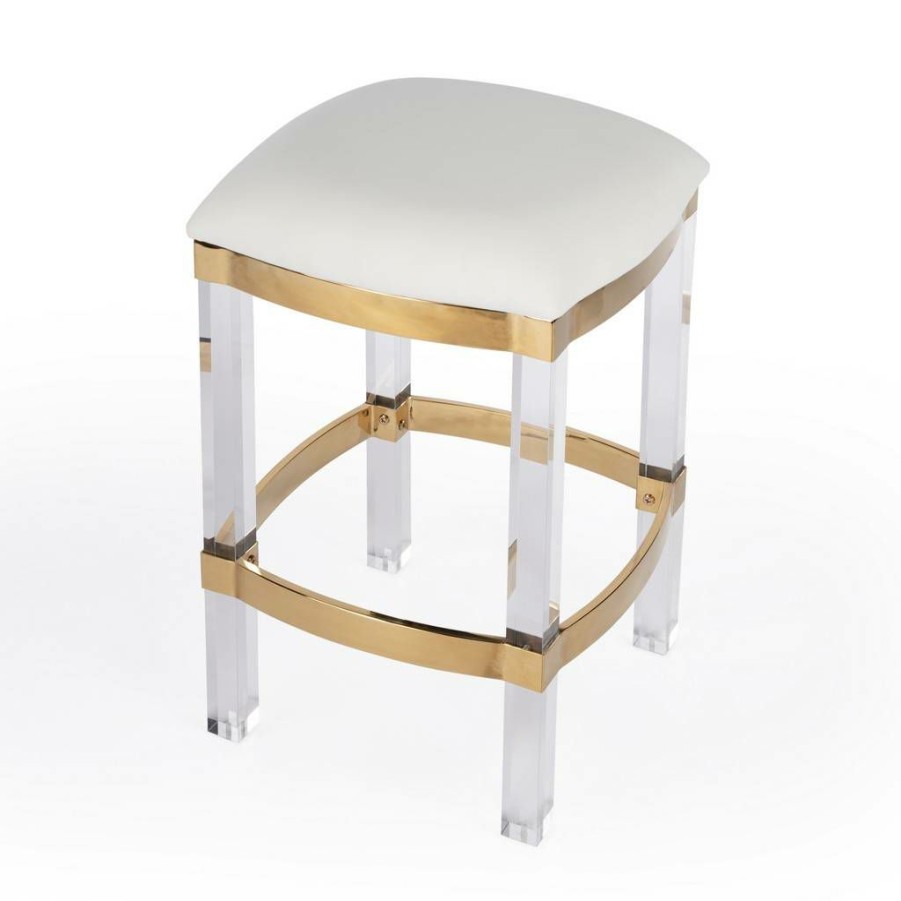 Barstools * | Classical Jordan Counter Stool In Acrylic & Polished Brass Butler Specialty 5322402