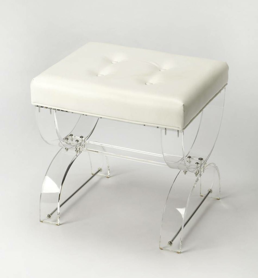 Benches * | Limited Edition Morena Acrylic Vanity Stool Butler Specialty 3739335