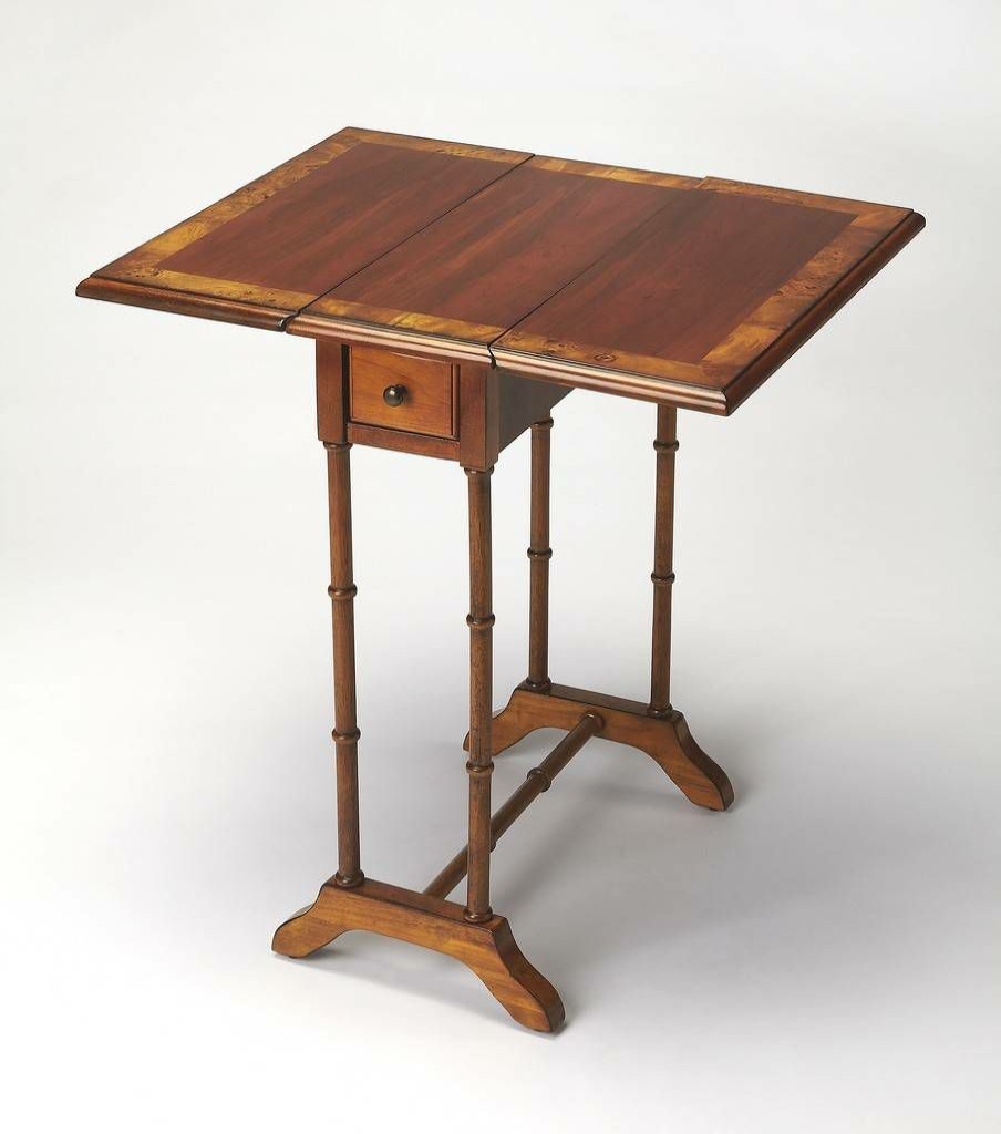 Console & Sofa Tables * | Limited Edition Olive Ash Burl Drop-Leaf Table Butler Specialty 2334101