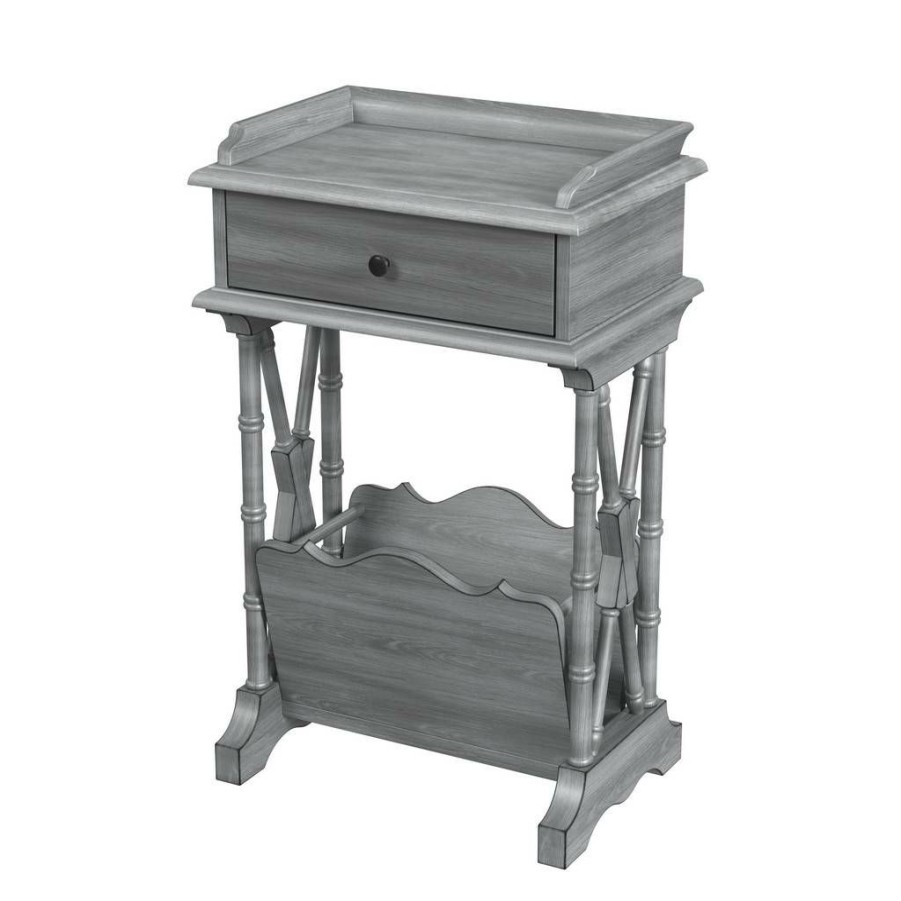 End & Side Tables * | With Discount Cummings Powder Gray End Table With Storage Butler Specialty 999418