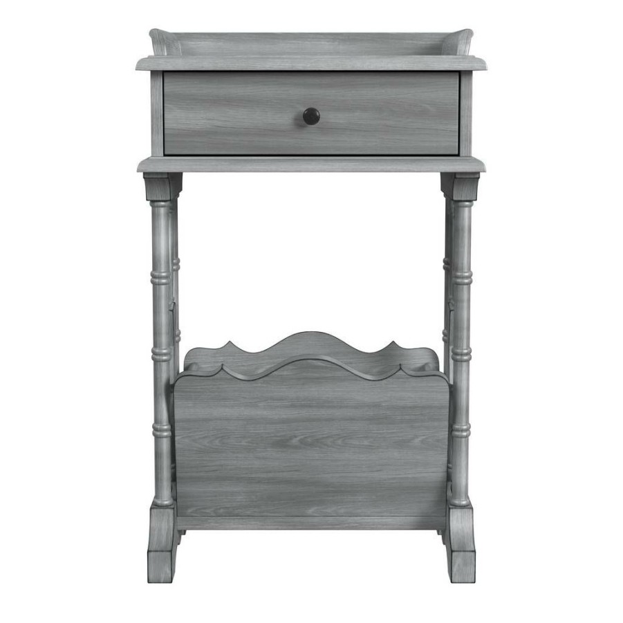 End & Side Tables * | With Discount Cummings Powder Gray End Table With Storage Butler Specialty 999418