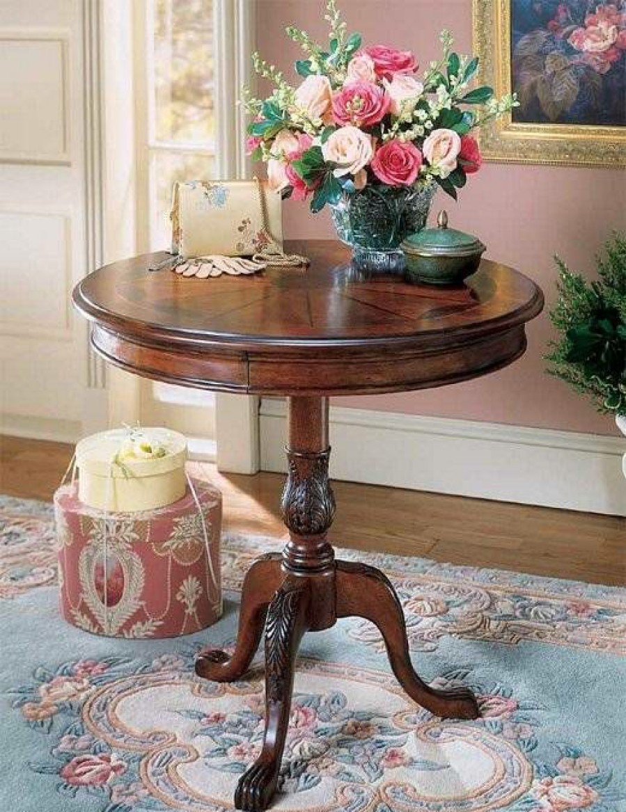 End & Side Tables * | Shop New Plantation Cherry Round Pedestal Table Butler Specialty 0533024