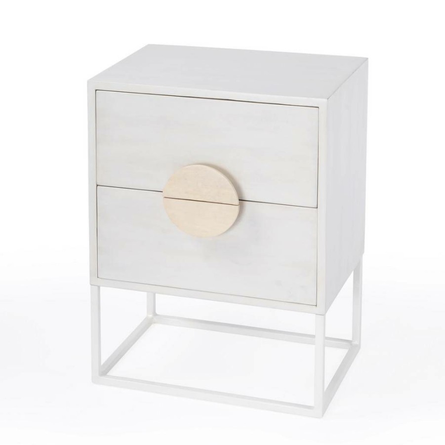 End & Side Tables * | Featured Lennasa 2 Drawers End Table Butler Specialty 5589288