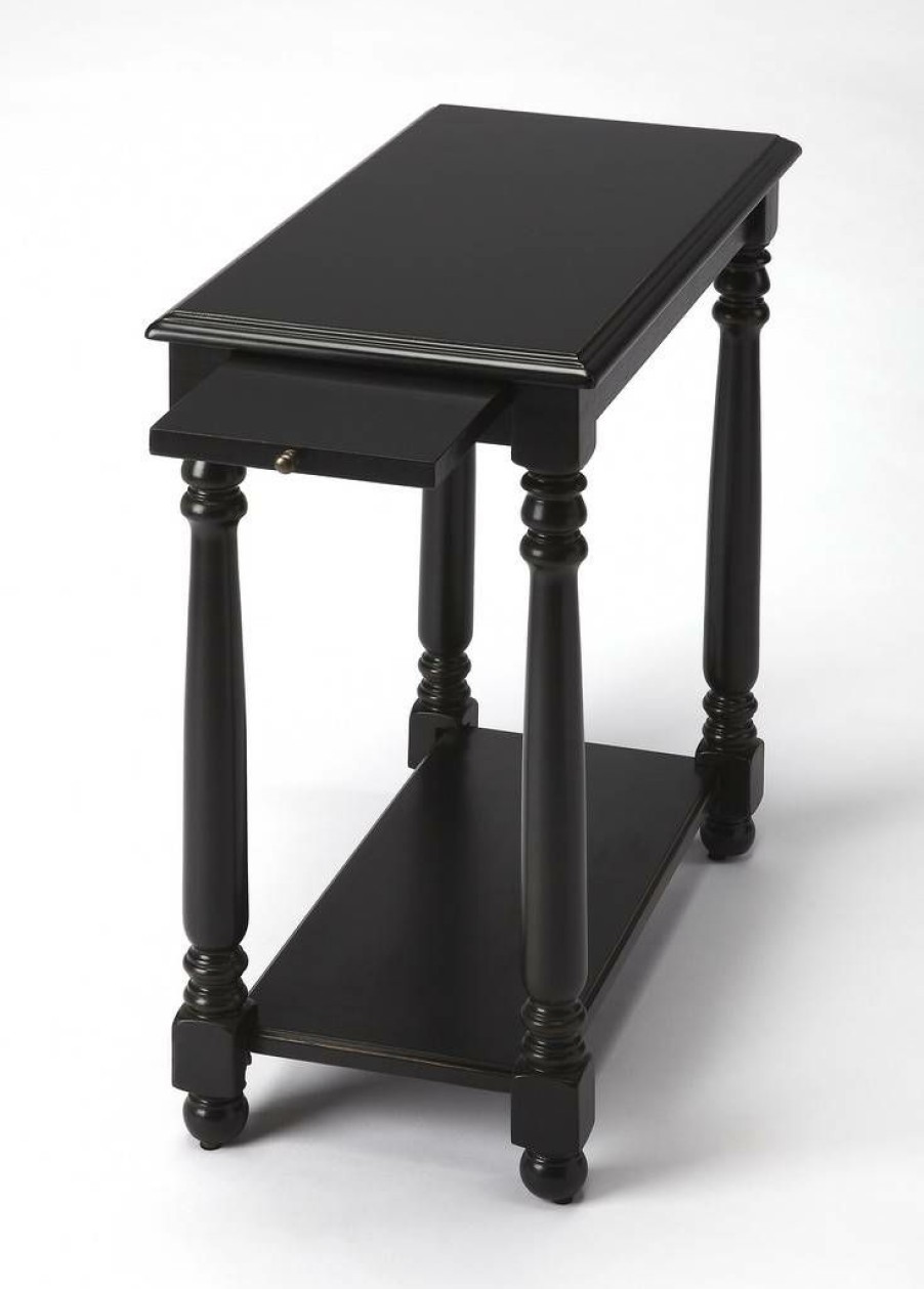 End & Side Tables * | Large Choice Black Licorice Chairside Table Butler Specialty 5017111