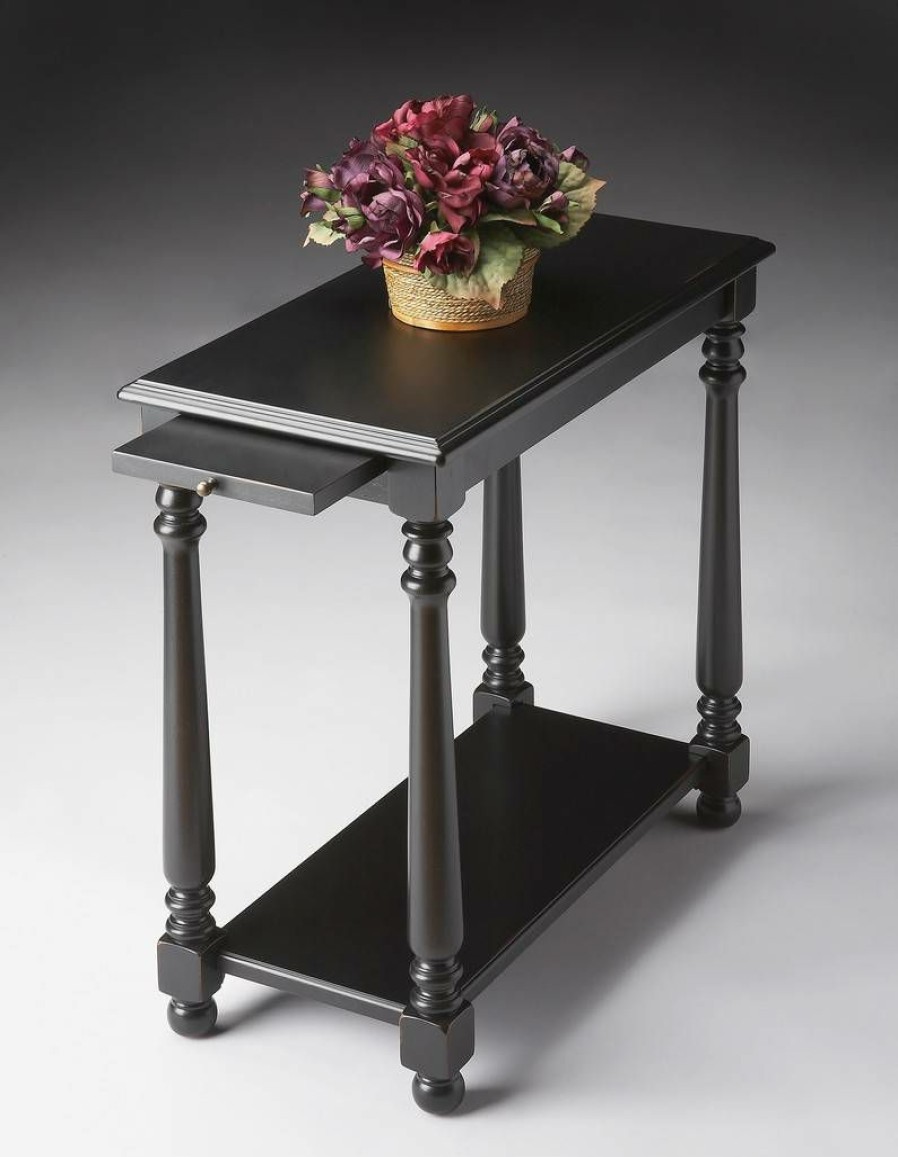 End & Side Tables * | Large Choice Black Licorice Chairside Table Butler Specialty 5017111