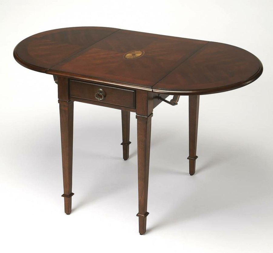 End & Side Tables * | Excellent Plantation Cherry Pembroke Table Butler Specialty 1576024