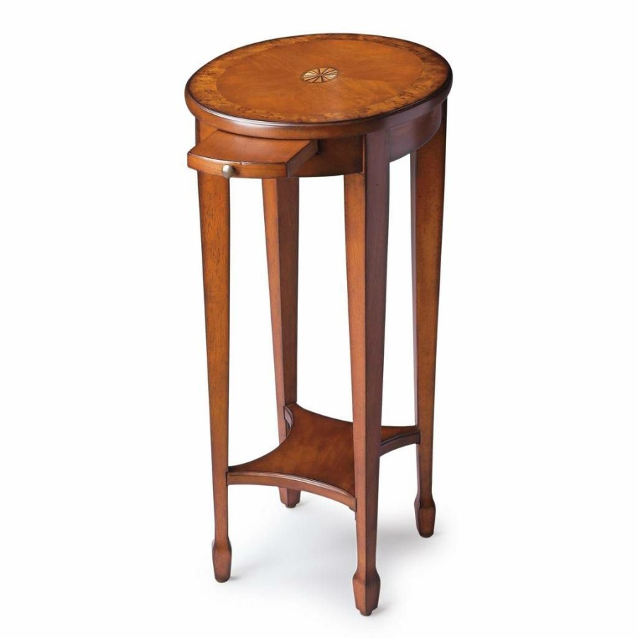 End & Side Tables * | Quick Delivery Olive Ash Burl Accent Table Butler Specialty 1483101