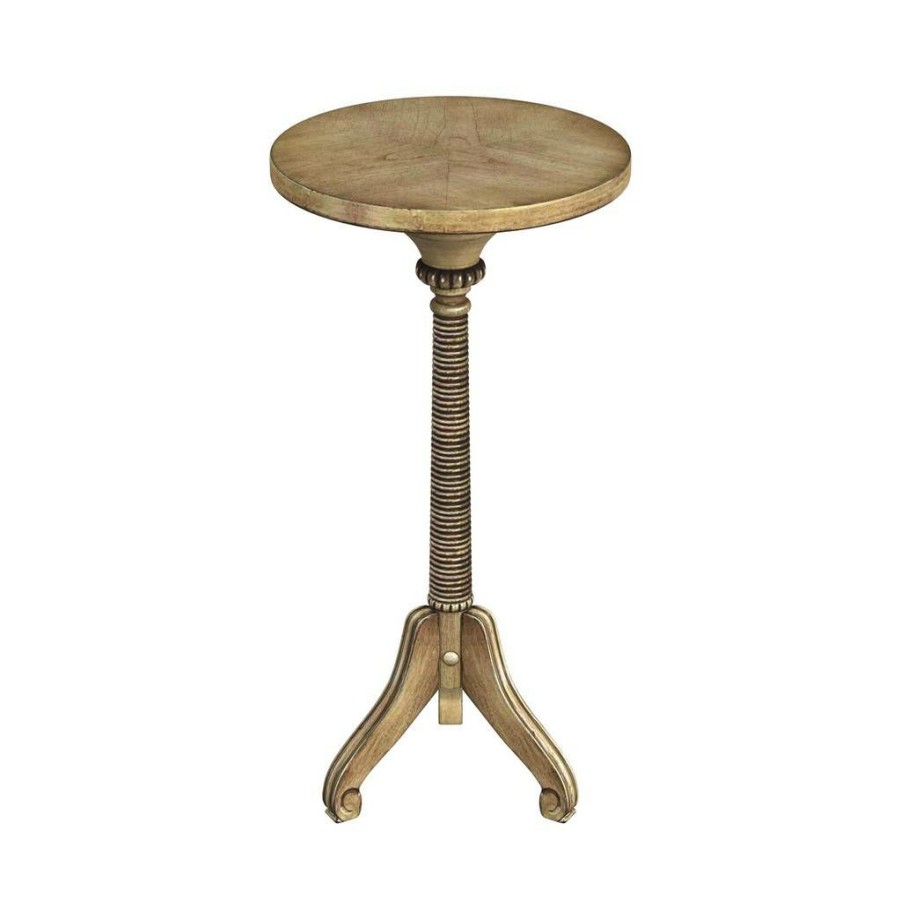 End & Side Tables * | Shop New Florence Pedestal Table, Beige Butler Specialty 1583424