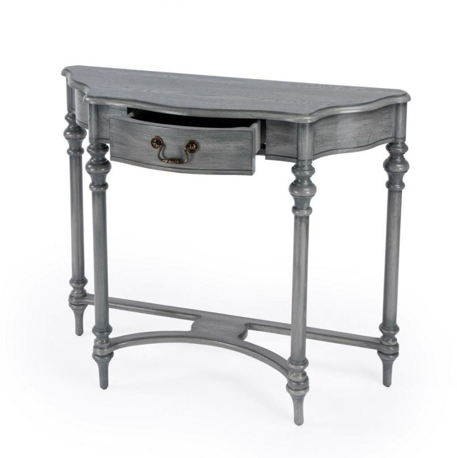 Console & Sofa Tables * | Shoping Morency Demilune 1 Drawer Console Table Butler Specialty 1263418