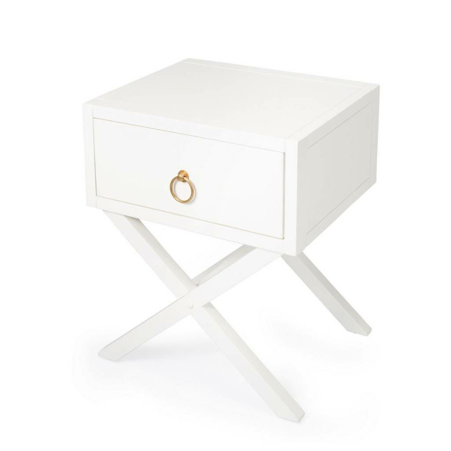 End & Side Tables * | Online Butler Lark White End Table Butler Specialty 5385304