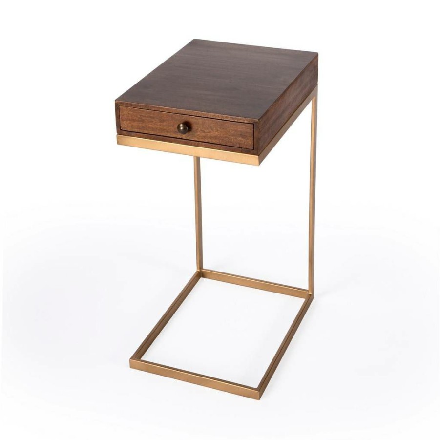 End & Side Tables * | Latest Alec 1-Drawer C-Shaped End Table Butler Specialty 5643140