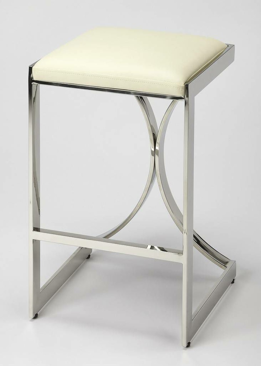 Barstools * | Shop New Natalya Counter Stool In Silver Butler Specialty 4463220