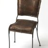 Chairs & Recliners * | Clearance Sale Butler Maverick Iron & Leather Side Chair Butler Specialty 6183344