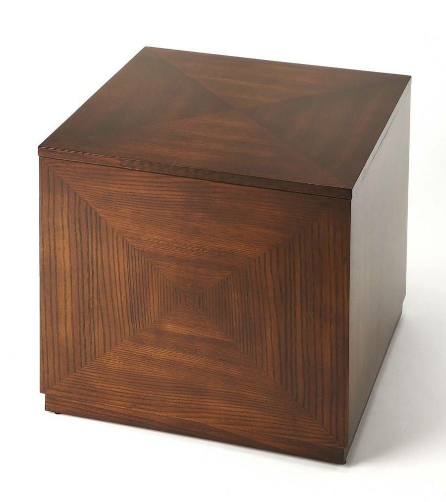 End & Side Tables * | Classical Chestnut Burl Bunching Cube Butler Specialty 2425108