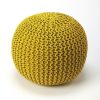 Benches * | Limited Edition Pincushion Yellow Woven Pouffe Butler Specialty 3689289