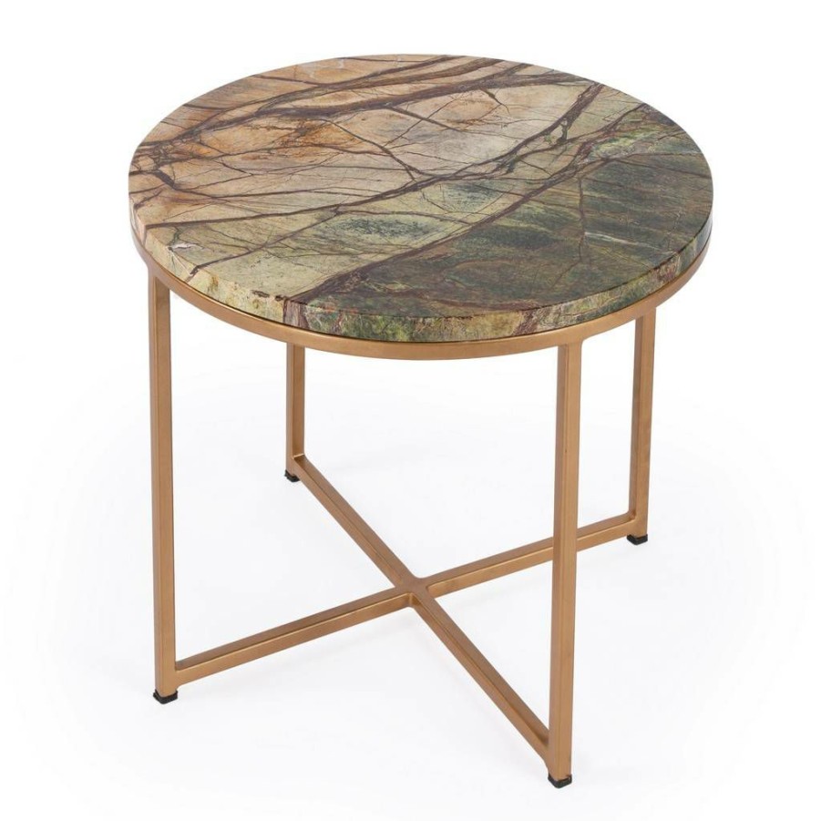 End & Side Tables * | Hot Selling Giovanniya Marble Side Table Butler Specialty 5602226