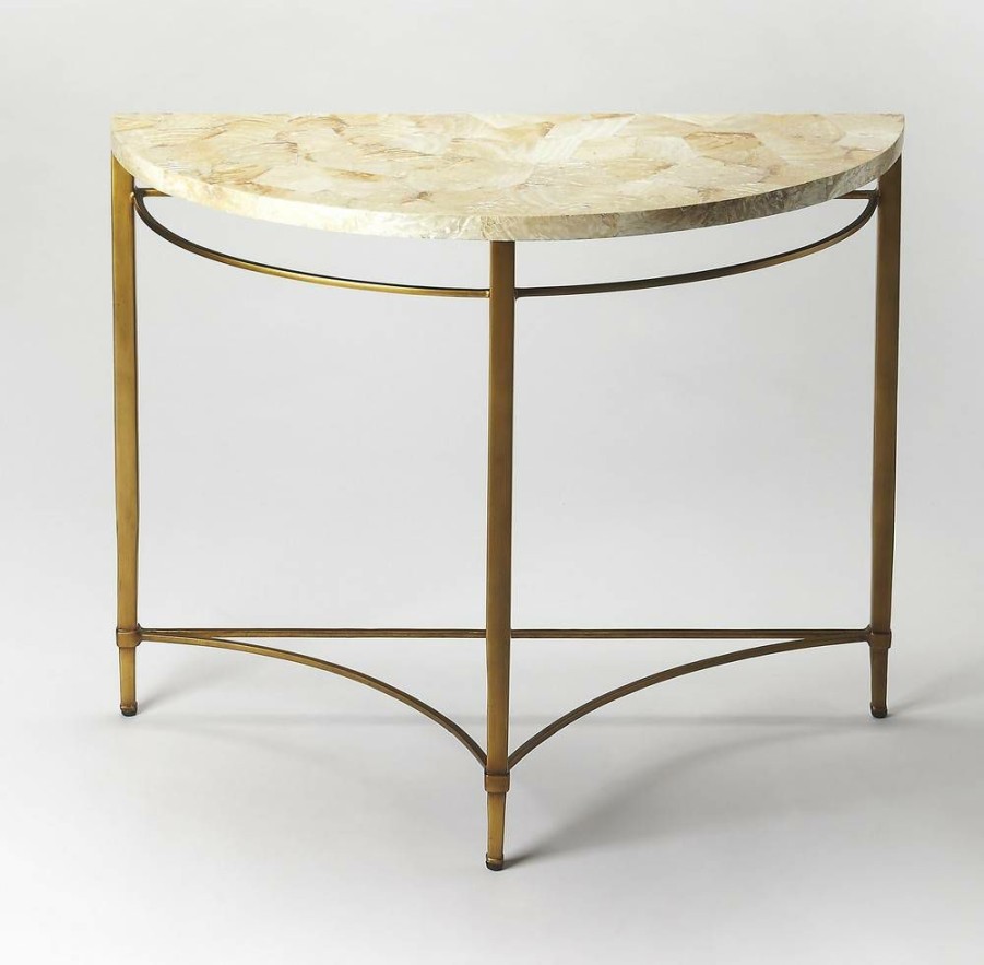 Console & Sofa Tables * | Fire Sale Butler Marlena Cabebe Shell Demilune Console Table Butler Specialty 6185025