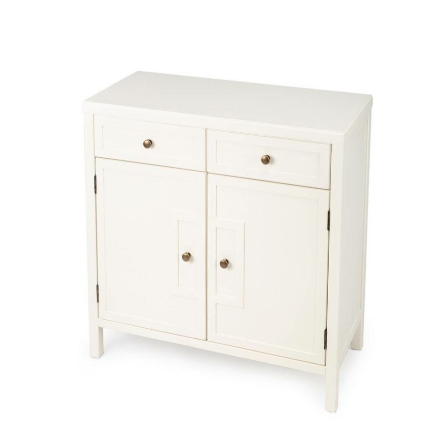 Console & Sofa Tables * | Wholesale Butler Imperial White Console Cabinet Butler Specialty 3955288