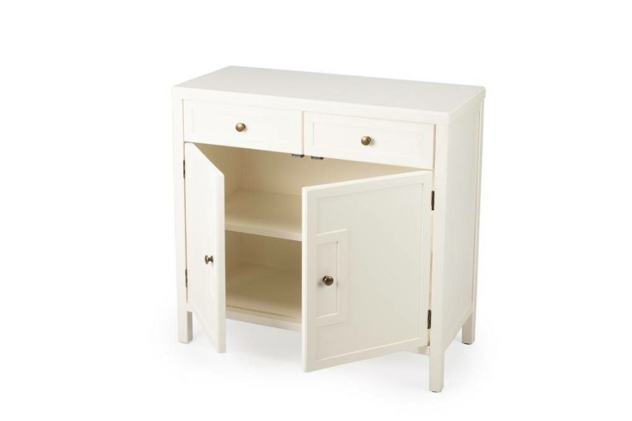 Console & Sofa Tables * | Wholesale Butler Imperial White Console Cabinet Butler Specialty 3955288