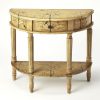 Console & Sofa Tables * | With Discount Mozart Winter Forest Painted Demilune Console Table Butler Specialty 667130