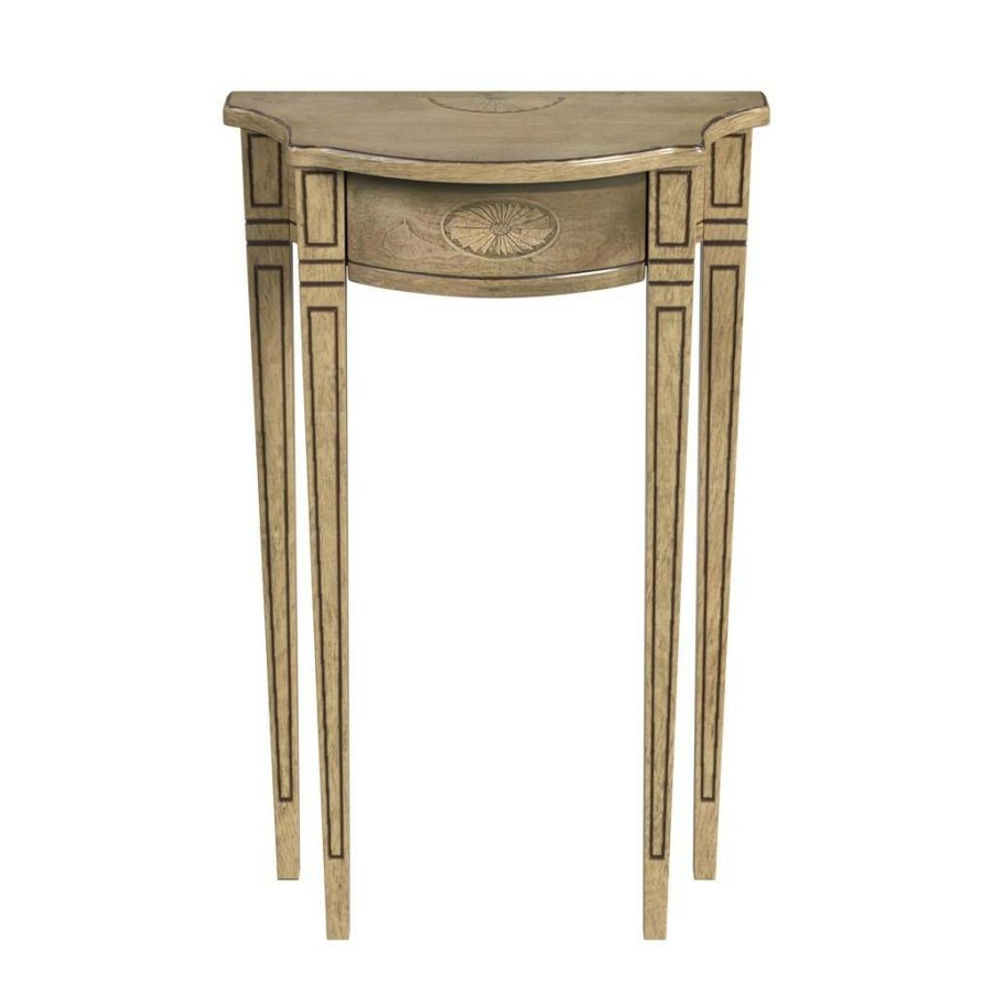 Console & Sofa Tables * | Limited Edition Chester Demilune Console Table, Beige Butler Specialty 3756424