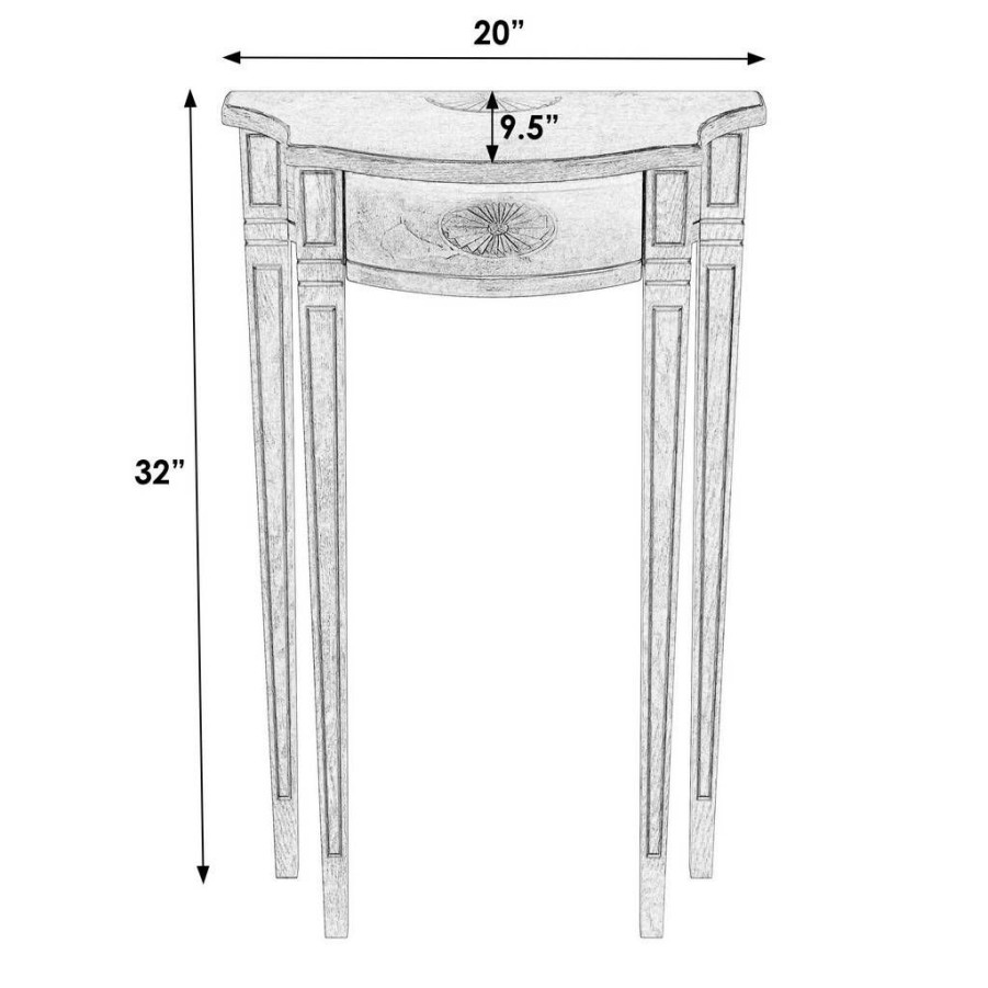 Console & Sofa Tables * | Limited Edition Chester Demilune Console Table, Beige Butler Specialty 3756424