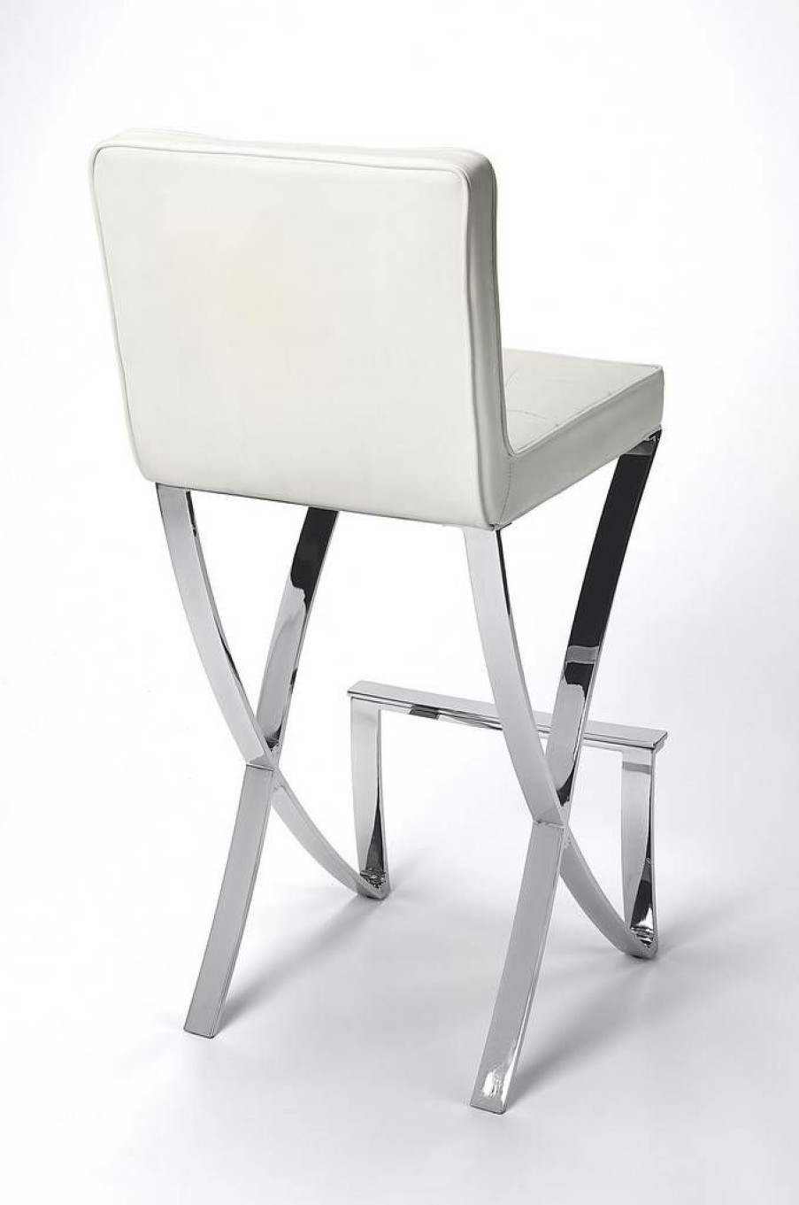 Barstools * | Cheap Online Darcy Bar Stool In Chrome Plated Faux Leather Butler Specialty 5325411