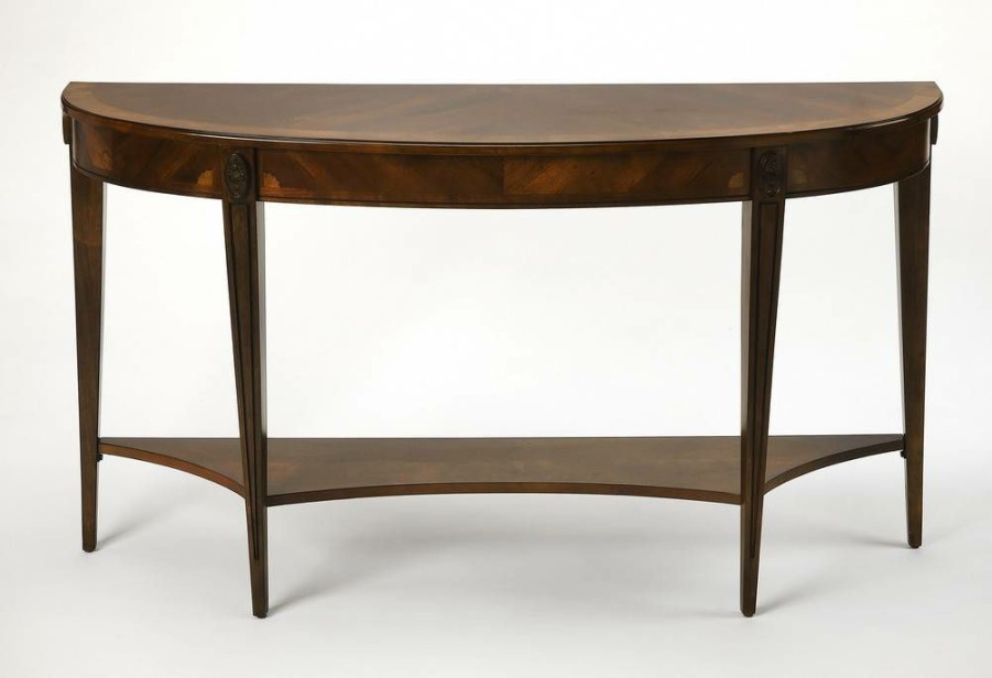 Console & Sofa Tables * | Online Antique Cherry Demilune Console Table Butler Specialty 4146251