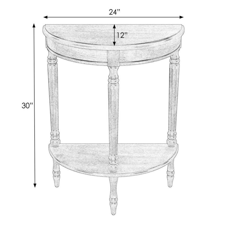 Console & Sofa Tables * | Best Quality Bellini Demilune Console Table, Brown Butler Specialty 889024