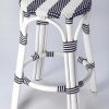 Barstools * | Shop New Tobias Counter Stool In Blue & White Rattan Butler Specialty 9371035