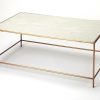 Coffee Tables * | Fire Sale Copperfield White Marble Coffee Table Butler Specialty 3871389