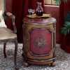 End & Side Tables * | With Discount Red Hand Painted Drum Table Butler Specialty 0584065