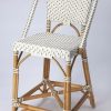 Barstools * | Discount Solstice Counter Stool In White & Tan Rattan Butler Specialty 5399415