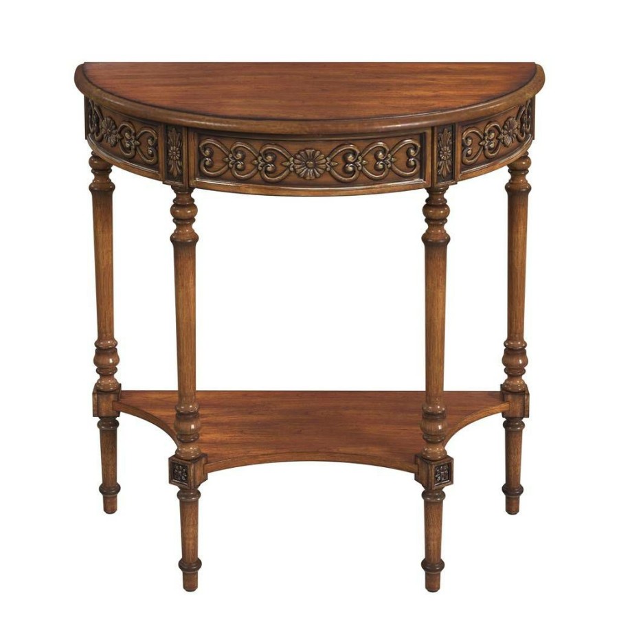 Console & Sofa Tables * | Wholesale Danelle Demilune Console Table, Antique Cherry, Brown Butler Specialty 7027011