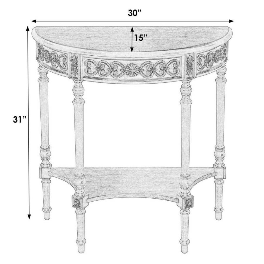 Console & Sofa Tables * | Wholesale Danelle Demilune Console Table, Antique Cherry, Brown Butler Specialty 7027011