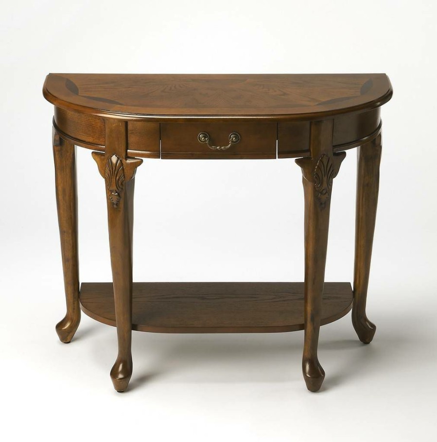 Console & Sofa Tables * | Featured Kimball Vintage Oak Console Table Butler Specialty 653001