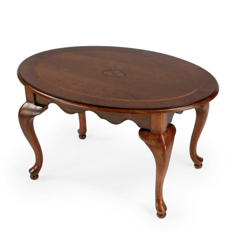 Coffee Tables * | Popular Butler Grace Olive Ash Burl Oval Coffee Table Butler Specialty 3012101