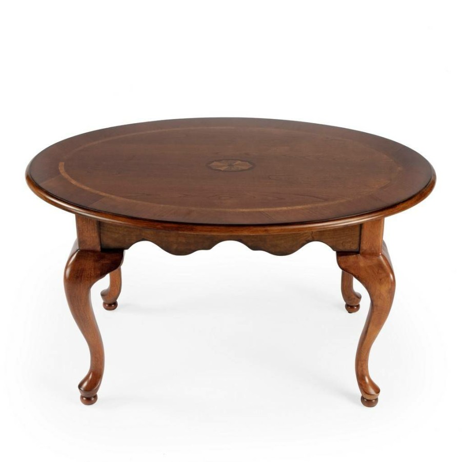 Coffee Tables * | Popular Butler Grace Olive Ash Burl Oval Coffee Table Butler Specialty 3012101