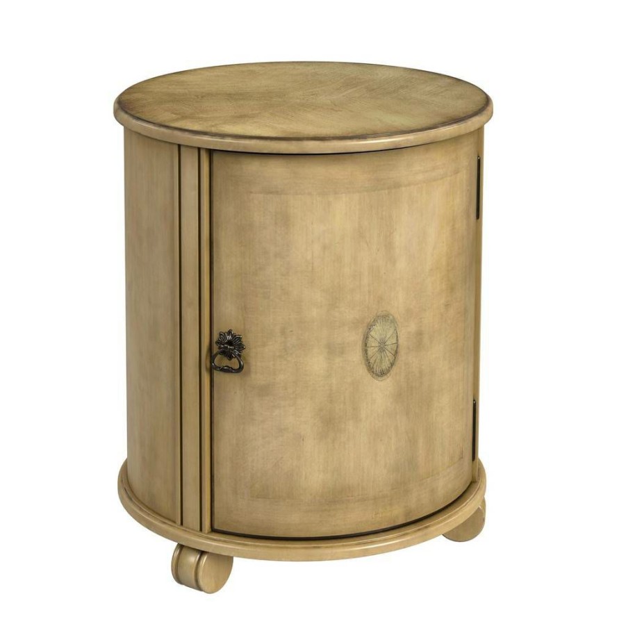 End & Side Tables * | Clearance Sale Lawrie Drum End Table, Beige Butler Specialty 1260424