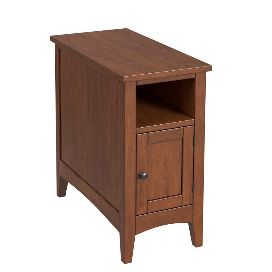 End & Side Tables * | Clearance Sale Avina Olive Ash Burl 1 Door Side Table Butler Specialty 5215101