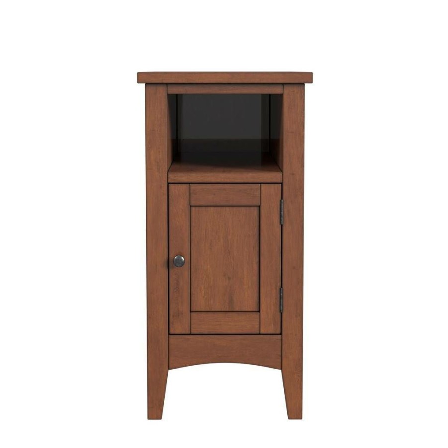 End & Side Tables * | Clearance Sale Avina Olive Ash Burl 1 Door Side Table Butler Specialty 5215101