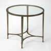 End & Side Tables * | Outlet Monica Gold Oval End Table Butler Specialty 3801355