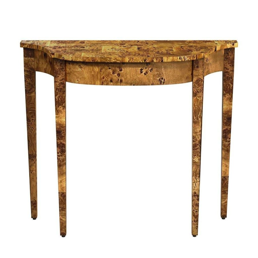 Console & Sofa Tables * | Outlet Chester Traditional Burl 36 Console Table, Brown Butler Specialty 4116442