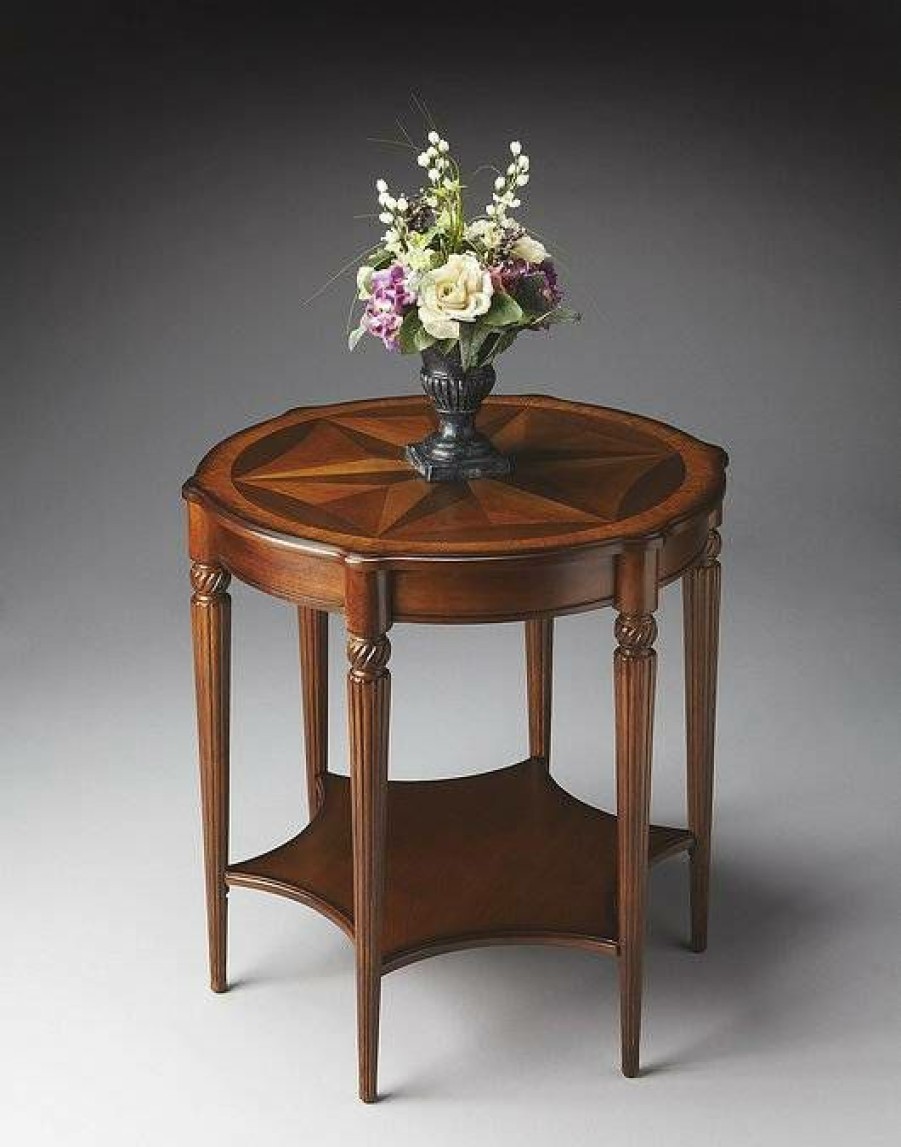 End & Side Tables * | Sales Olive Ash Burl Accent Table Butler Specialty 0557101